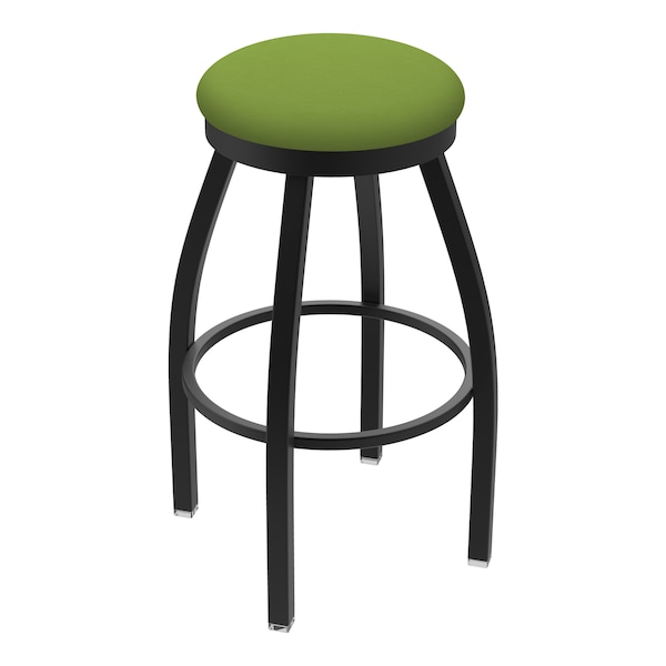 25" Swivel Counter Stool, Black Wrinkle, Canter Kiwi Green Seat